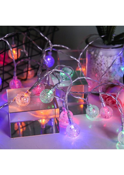 5 Metre 28 LED Kristal Top Işık - Gün Işığı, Eklemeli Fişli ve Şeffaf Kablo modelleri