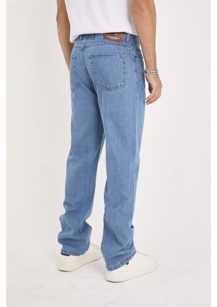 Erkek Mavi Baggy Denim Pantolon