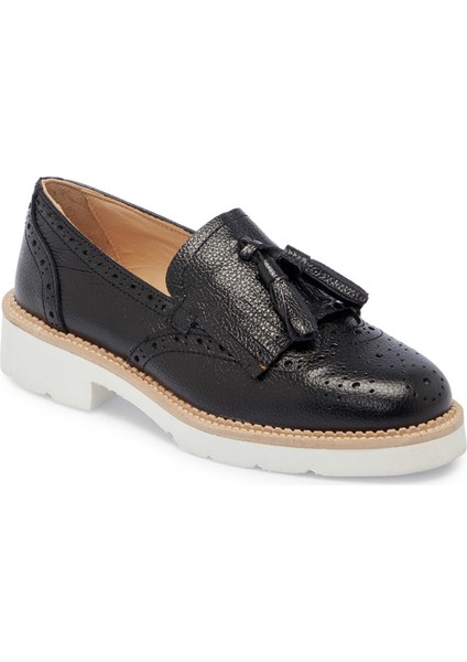 Siyah Hakiki Deri Kadın Loafer - K25I1AY68027-A23