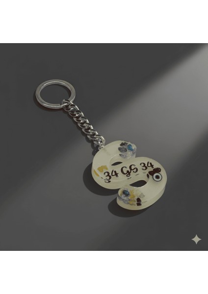 S Harfi - Kişiye Özel - Epoksi Reçine Anahtarlık - El Yapımı - Çelik Tokalı modelleri