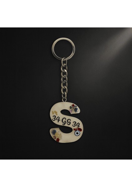 S Harfi - Kişiye Özel - Epoksi Reçine Anahtarlık - El Yapımı - Çelik Tokalı fırsatları