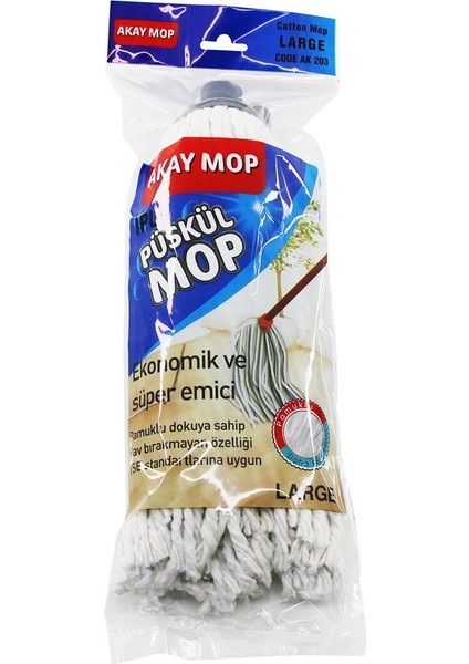 Large Örgülü Ipli Püskül Pamuk Mop (4767)