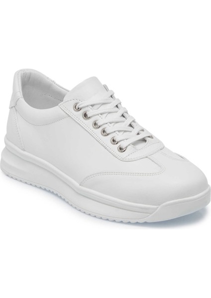 Beyaz Hakiki Deri Erkek Sneaker - E25I1AY57304-A26