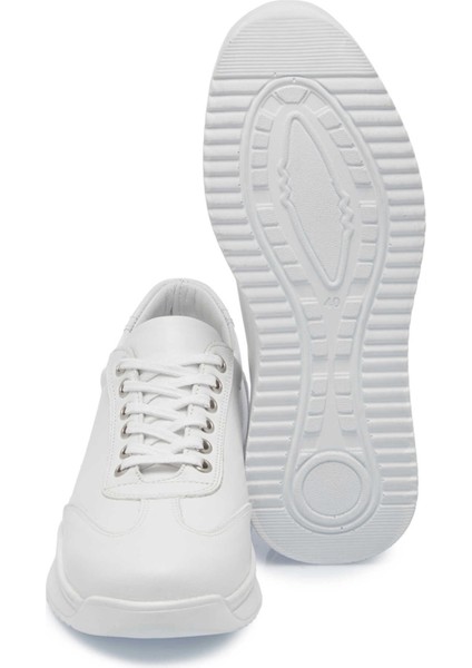 Beyaz Hakiki Deri Erkek Sneaker - E25I1AY57304-A26