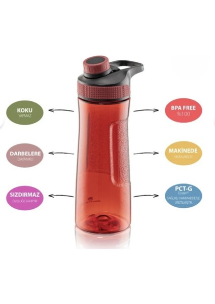 Şeffaf Spor Okul Ofis Su Matarası Suluk 730ML fiyatları