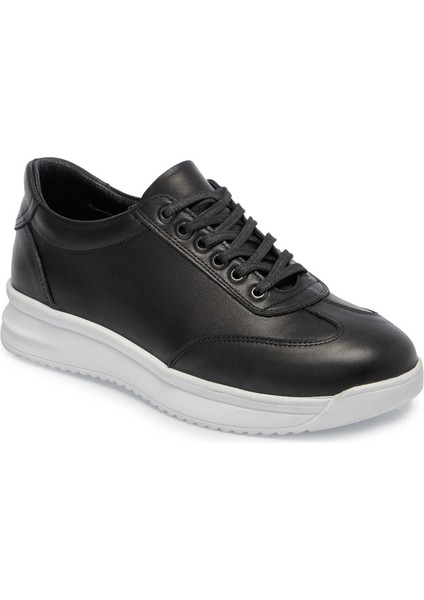 Siyah Hakiki Deri Erkek Sneaker - E25I1AY57304-A23