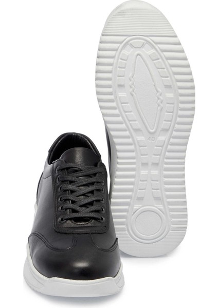 Siyah Hakiki Deri Erkek Sneaker - E25I1AY57304-A23