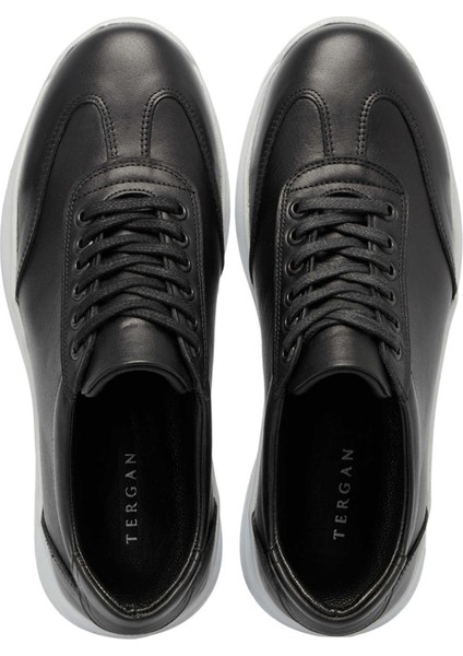 Siyah Hakiki Deri Erkek Sneaker - E25I1AY57304-A23