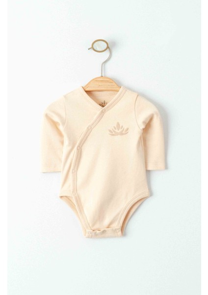 Kruvaze Organik Bebek Body – Bej
