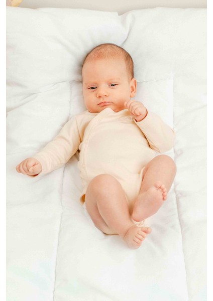 Kruvaze Organik Bebek Body – Bej fiyatları