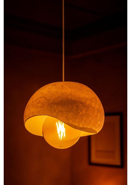 Rustik Iskandinav Serisi Beton Görünümlü Sarkıt Çevre Dostu Avize( Rustik Ampul Hediyeli)