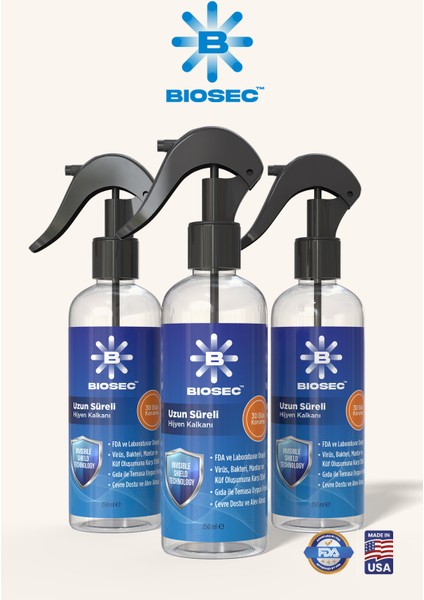Bıosec Uzun Süreli (30 Gün) Yüzey Koruyucu Hijyen Spreyi 250 ml modelleri