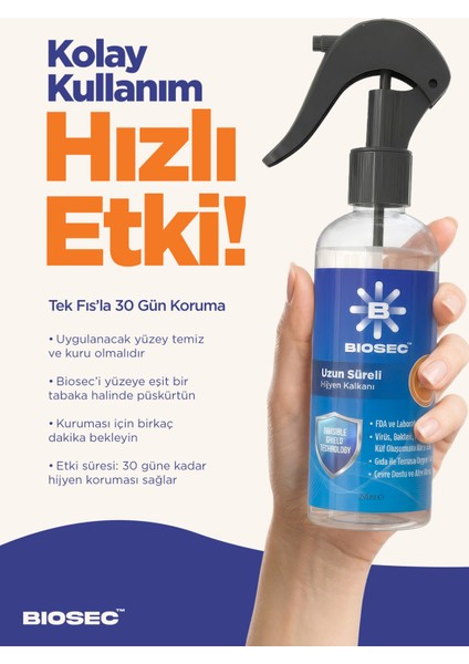Bıosec Uzun Süreli (30 Gün) Yüzey Koruyucu Hijyen Spreyi 250 ml fırsatları