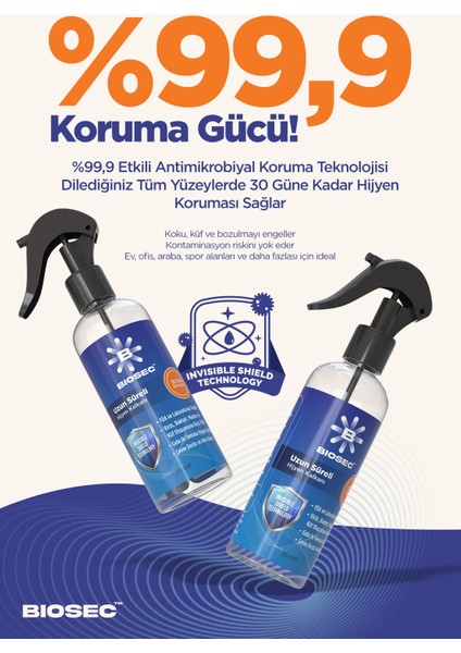 Bıosec Uzun Süreli (30 Gün) Yüzey Koruyucu Hijyen Spreyi 250 ml indirimleri