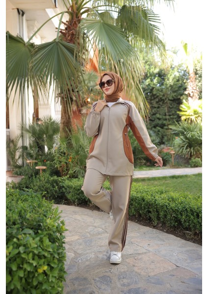 Kadın Tesettür Eşofman Takımı Fermuarlı Alt Üst Eşofman Takımı 499 fiyatları