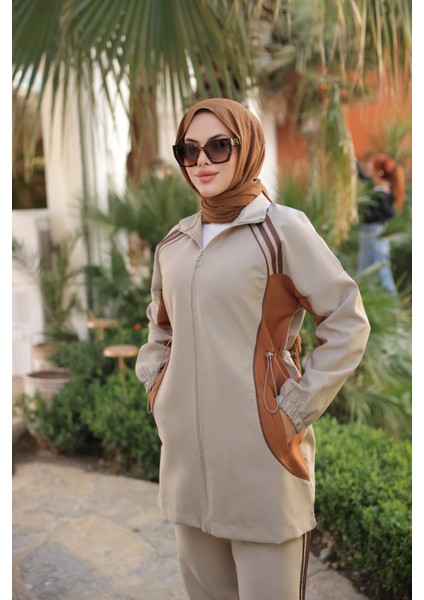 Kadın Tesettür Eşofman Takımı Fermuarlı Alt Üst Eşofman Takımı 499 fırsatları