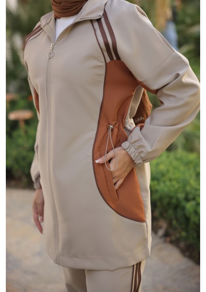 Kadın Tesettür Eşofman Takımı Fermuarlı Alt Üst Eşofman Takımı 499