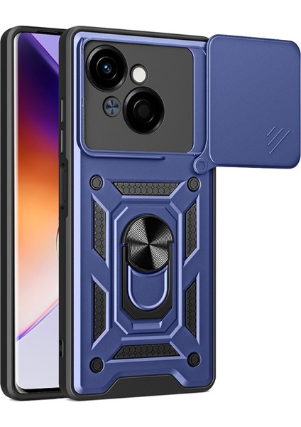 Tecno Spark Go 1 2025 Kılıf Magnetik Standlı Kamera Korumalı Slide Sürgülü Cover Kapak