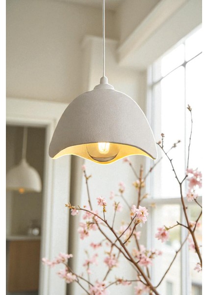 Modern Şapka Form Beton Sarkıt Avize Iç Mekân Dekoratif Aydınlatma Mutfak Salon