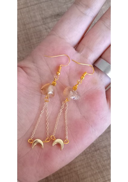 Akik Taşlı Sallantılı Küpe modelleri