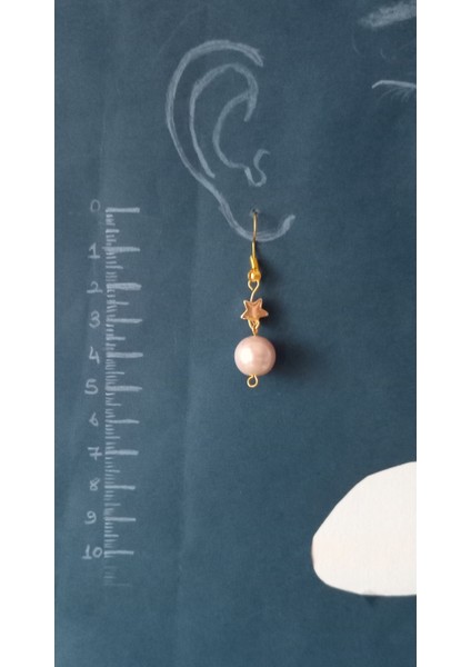 Inci Boncuk Yıldızlı Sallantılı Gold Renk Küpe fiyatları