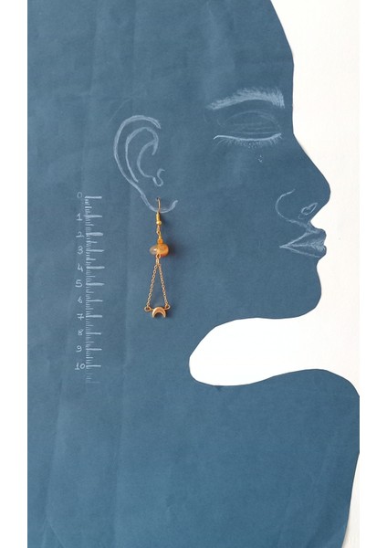 Akik Taşlı Sallantılı Küpe