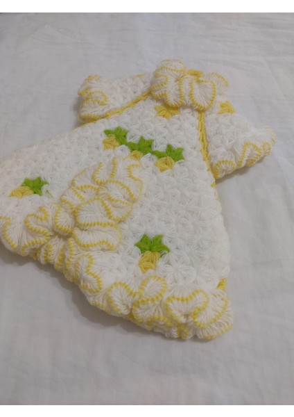 El Örgüsü Iki Katlı Beyaz-Sarı Banyo Lifi, Çeyizlik modelleri