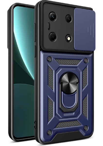 Infinix Note 30 Vıp Kılıf Magnetik Standlı Kamera Korumalı Slide Sürgülü Cover Kapak