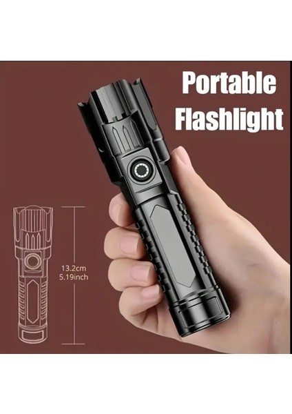 Çok Fonksiyonlu Yüksek Güçlü Teleskopik Zoomlu LED El Feneri fiyatları