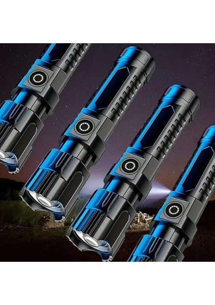 Çok Fonksiyonlu Yüksek Güçlü Teleskopik Zoomlu LED El Feneri modelleri