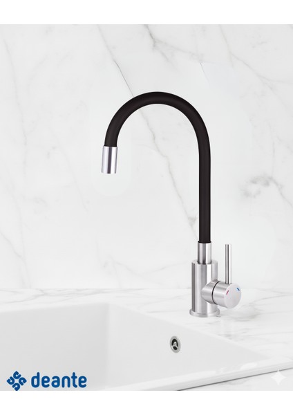 Luno BOC_B720 Paslanmaz Siyah Çelik Mutfak Evye Bataryası | Esnek Silikon Uçlu , 360° Dönebilir, Havalandırıcılı Akış ,Sessiz kullanım, Su Tasarrufu