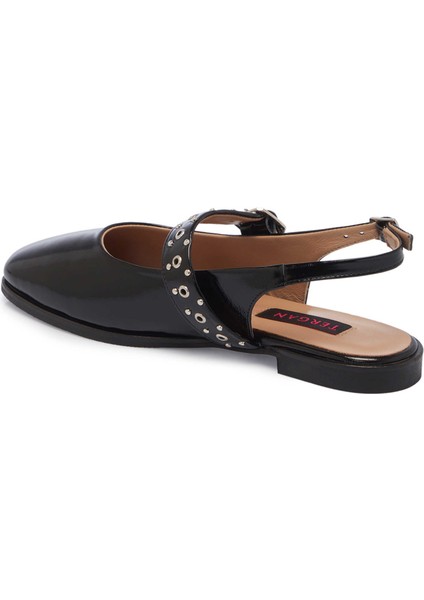 Siyah Rugan Hakiki Deri Kadın Casual Ayakkabı - K25Y1AY68038-A07