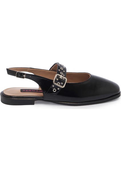 Siyah Rugan Hakiki Deri Kadın Casual Ayakkabı - K25Y1AY68038-A07