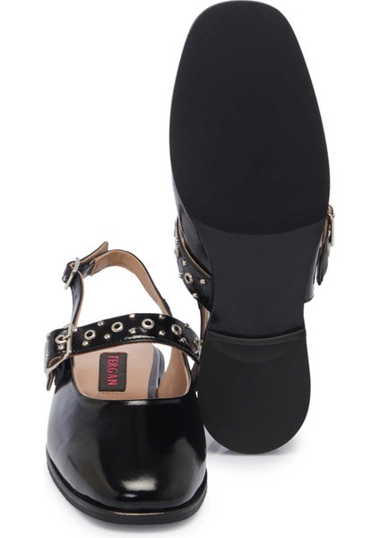 Siyah Rugan Hakiki Deri Kadın Casual Ayakkabı - K25Y1AY68038-A07