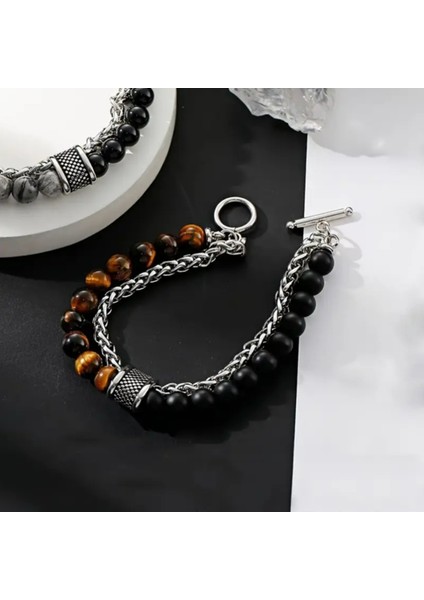 Set.up Kehribar Erkek Bileklik