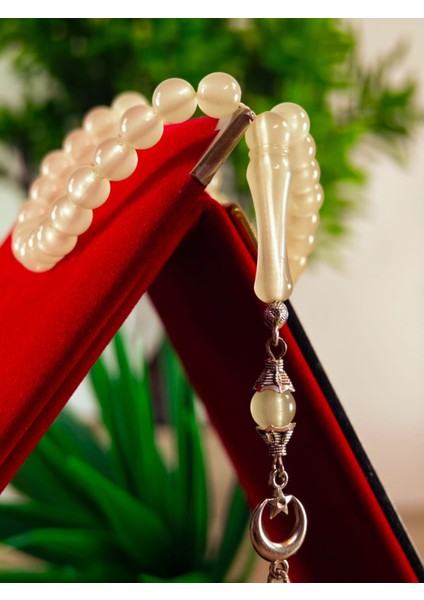 Kedi Gözü Kişiye Özel Harfli Hediyelik Tesbih Gece Karanlıkta Parlar 8 mm Küre Tesbih