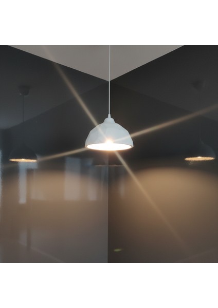 Bohem Mozaik Beton Tekli Beyaz Avize Modern Tavan Avizesi Salon Avizesi Mutfak Avizesi Şık Işık