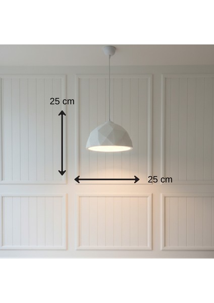 Bohem Mozaik Beton Tekli Beyaz Avize Modern Tavan Avizesi Salon Avizesi Mutfak Avizesi Şık Işık