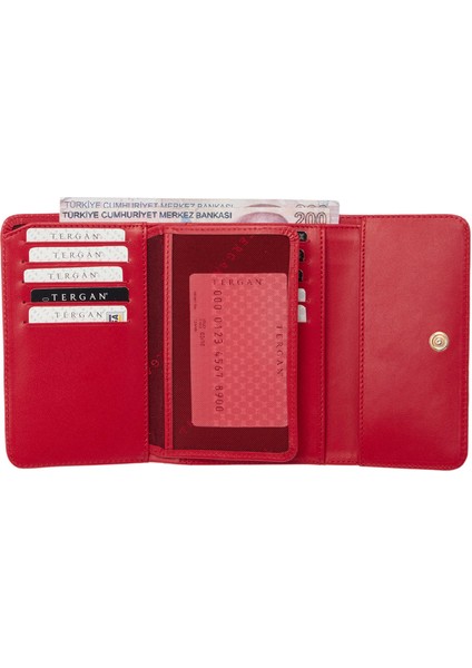 Kırmızı Hakiki Deri Kadın Cüzdan - S1CB00005730-H4B