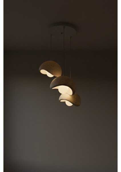 Rustik Iskandinav Tarzı 3’lü Beton Görünümlü Sarkıt Avize, Modern ve Doğaya Duyarlı Aydınlatma fiyatları