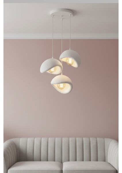 Rustik Iskandinav Tarzı 3’lü Beton Görünümlü Sarkıt Avize, Modern ve Doğaya Duyarlı Aydınlatma fırsatları