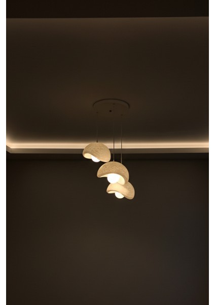 Rustik Iskandinav Tarzı 3’lü Beton Görünümlü Sarkıt Avize, Modern ve Doğaya Duyarlı Aydınlatma indirimleri