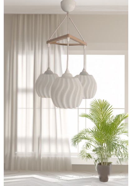 Modern Sarkıt Üçlü Bohem Avize ( 23X27 cm ) Bubble Serisi Salon Mutfak Oturma Odası Cafe Bar