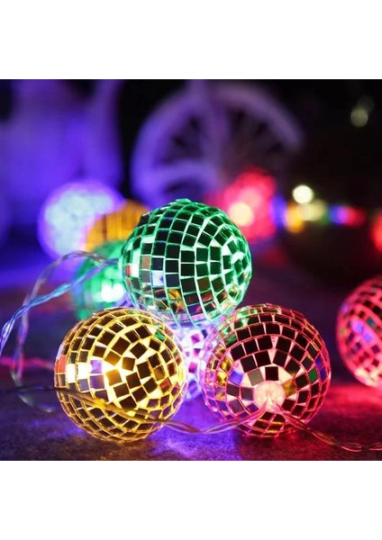 2 Metre 10 LED Disko Topu Işık - Rgb Renkli, Pilli ve Dinamik Parti LED Zinciri fiyatları