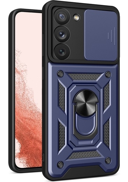 Samsung Galaxy S23 Kılıf Magnetik Standlı Kamera Korumalı Slide Sürgülü Cover Kapak