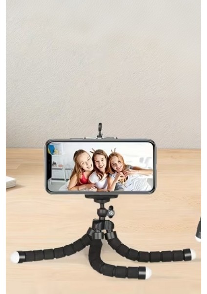Süngerli Mini Tripod Telefon Tutucu - Esnek Ahtapot Masaüstü Stand fırsatları