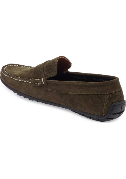 Yeşil Hakiki Süet Deri Erkek Loafer - E25I1AY57298-J86