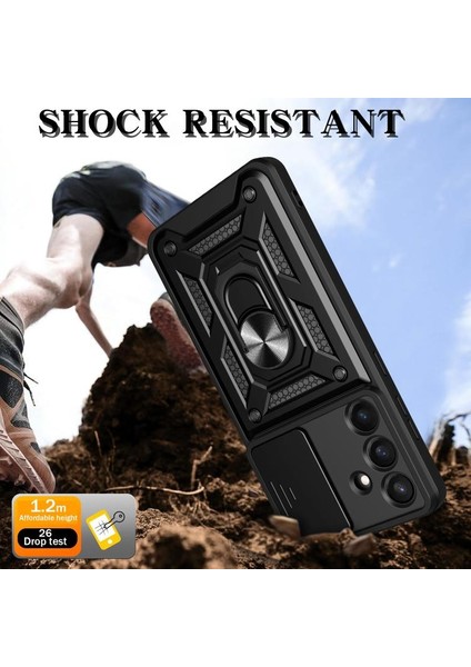 Tecno Spark 20 Kılıf Magnetik Standlı Kamera Korumalı Slide Sürgülü Cover Kapak modelleri