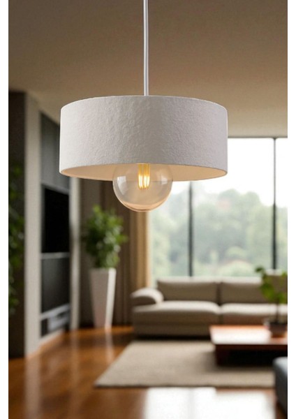 Oval Beton Avize Modern Dekoratif Aydınlatma 20 cm E27 Duy Salon Yatak Odası Mutfak Iç Mekan