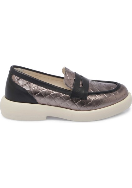 Gri Hakiki Deri Kadın Makosen - K25I1AY68098-I8G